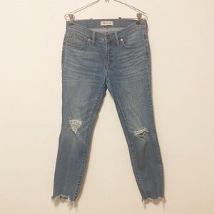 Madewell Distressed Raw Hem Skinny Jeans 28” Petite